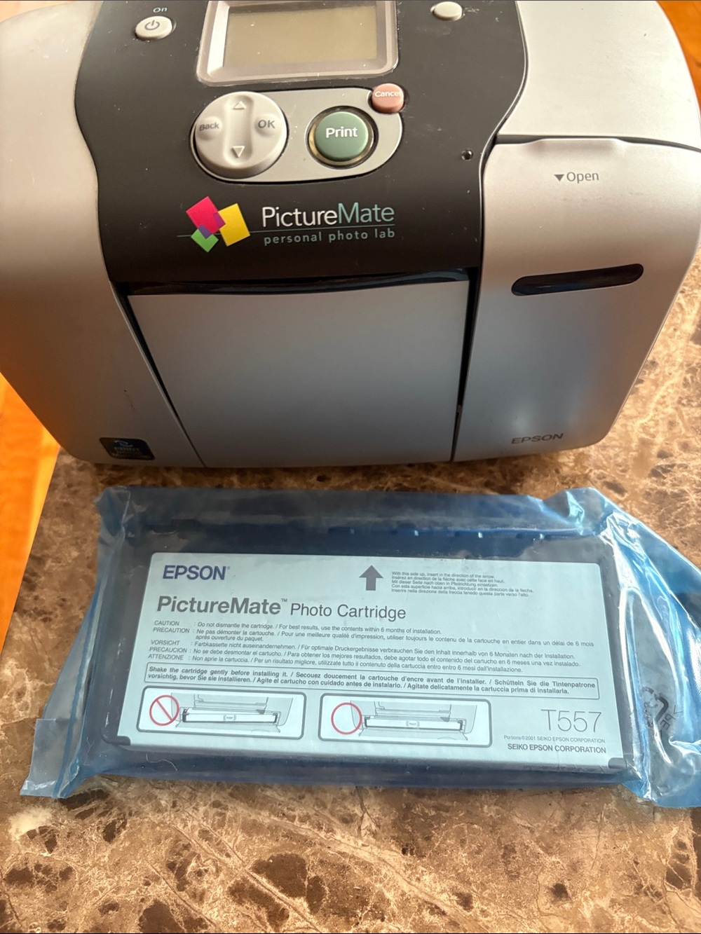 Epson PictureMate Photo Printer in Silver and Black